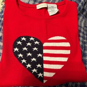 White Stag Patriotic Red Crew Neck Sweater